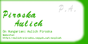 piroska aulich business card